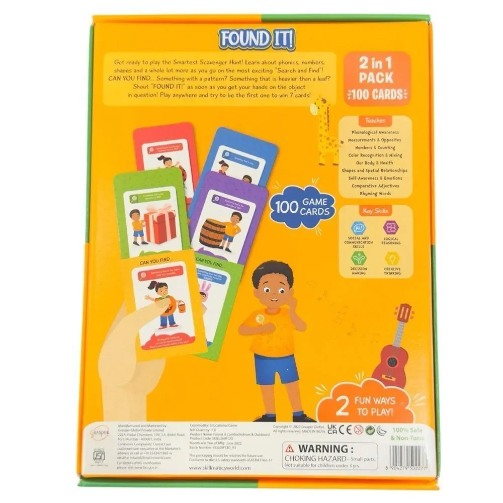 Skillmatics Found It! Scavenger Hunt Kids Screen-Free Family Fun Card Game.
